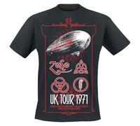 Rock Off officially licensed products Led Zeppelin UK Tour 1971 T Shirt M Black