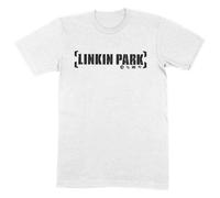 Rock Off officially Licensed Products Linkin Park Bracket Band Logo T-Shirt in White | Size: Large Rock Off officially Licensed Products White L