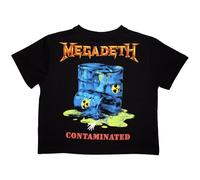 Rock Off officially licensed products Megadeth Contaminated Band Logo Crop Top, Black, L