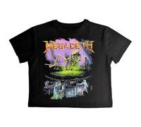 Rock Off officially licensed products Megadeth Contaminated Band Logo Crop Top S Black