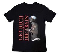 Rock Off officially licensed products 50 Cent Get Rich Logo T Shirt M Black