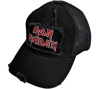 Rock Off officially licensed products Men's Iron Maiden Scuffed Logo Trucker Cap Black