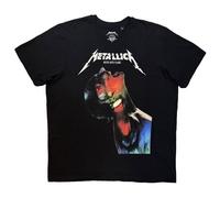 Rock Off officially Licensed Products Metallica Moth Into Flame Jumbo Print T-Shirt in Black | Size: 2XL Rock Off officially Licensed Products Black 2XL