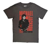 Rock Off officially licensed products Michael Jackson Bad World Tour 88 T Shirt S Grey