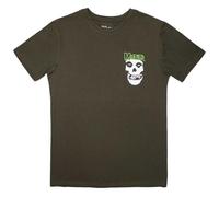 Rock Off officially licensed products Misfits Mini Skull and Logo T Shirt XL Green
