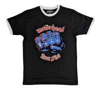 Rock Off officially licensed products Motorhead Ringer T Shirt Iron Fist Band Logo Official Unisex Black XXL