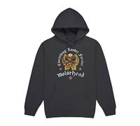 Rock Off officially licensed products Motorhead Unisex Pullover Hoodie: Everything Louder Forever (Charcoal Grey) (Back Print) One Size