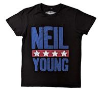Rock Off officially licensed products Neil Young Stars Logo T Shirt XL Black