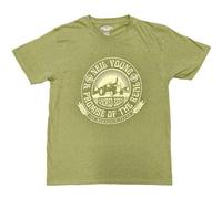 Rock Off officially licensed products Neil Young Tractor Seal T Shirt, Green, S