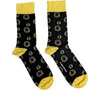 Nirvana Ankle Socks Outline Smile Official Mens Black (UK SIZE 7-11) One Size