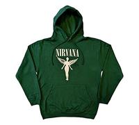 Nirvana Hoodie Angelic Mono Band logo Official Unisex Green Pullover XL