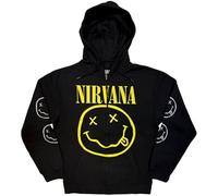 Rock Off officially licensed products Nirvana Yellow Grunge Face Zipped Hoodie L