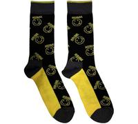 Rock Off officially licensed products Nirvana Yellow Grunge Smile Pattern Ankle Socks One Size