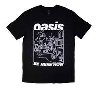 (S, Black) Oasis Be Here Now Line Drawing T Shirt