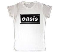 Rock Off officially licensed products Oasis Decca Band Logo Skinny Fit T Shirt M White
