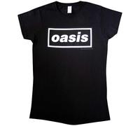 Oasis Ladies T-Shirt Decca Logo Slim Fit Short Sleeves Small