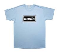 Rock Off officially Licensed Products Oasis Decca Band Logo T-Shirt in Blue | Size: Medium Rock Off officially Licensed Products Blue M