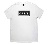 Rock Off officially Licensed Products Oasis Decca Band Logo T-Shirt in White | Size: 2XL Rock Off officially Licensed Products White 2XL