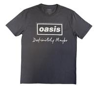 Rock Off Officially Licensed Products Oasis Definitely Maybe Distressed Text T Shirt L Grey