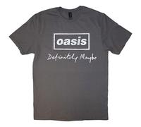 Definitely Maybe Distressed Text T Shirt Oasis Grey L