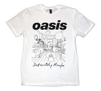 Oasis T-Shirt Definitely Maybe Line Drawing Officially Licensed White L