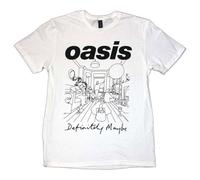 (XXL, White) Oasis Definitely Maybe Line Drawing T Shirt