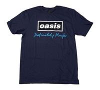 Rock Off officially licensed products Oasis Definitely Maybe Text Logo T Shirt S Navy