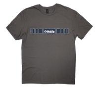 Oasis Unisex T-Shirt: Horizontal Bars Logo (Charcoal Grey) (Medium)