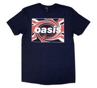 Rock Off officially Licensed Products Oasis Union Jack Band Logo T Shirt M Navy