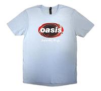Rock Off officially licensed products Oasis Unisex T-Shirt: Definitely Maybe Union Jack Oval (Light Blue) S