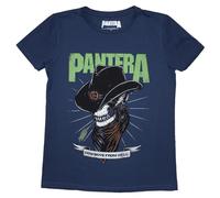 Rock Off officially licensed products Pantera Skeleton Cowboy Womens T Shirt M Blue