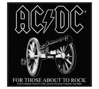 Rock Off officially Licensed Products Patch For Those About To Rock Logo Official New Black Woven (10cm x 10cm) | Size: 10 cm x 10 cm Rock Off officially Licensed Products Black 10 cm x 10 cm