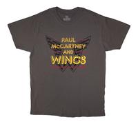 Rock Off officially Licensed Products Paul McCartney Wings Over America 76 T-Shirt in Grey | Size: XL Rock Off officially Licensed Products Grey XL