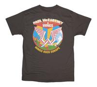 Rock Off officially Licensed Products Paul McCartney Wings Over Europe T-Shirt in Grey | Size: 2XL Rock Off officially Licensed Products Grey 2XL
