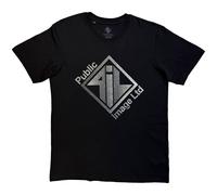 Rock Off officially Licensed Products PIL Public Image Ltd Brushed Steel Logo & Text T-Shirt in Black | Size: Large Rock Off officially Licensed Products Black L