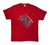 Rock Off officially Licensed Products PIL Public Image Ltd Brushed Steel Logo & Text T-Shirt in Red | Size: Medium Rock Off officially Licensed Products Red M