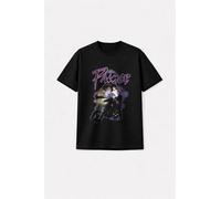 Rock Off officially Licensed Products Prince Purple Rain Logo Outline Premium Carbon Finish T-Shirt in Black | Size: Medium Rock Off officially Licensed Products Black M
