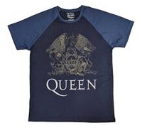Rock Off officially licensed products Queen Classic Crest Raglan T Shirt XXL Blue