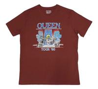 Rock Off officially licensed products Queen Tour 1980 Logo T Shirt M Red