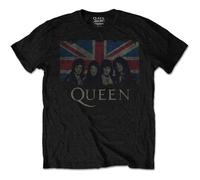 Rock Off officially licensed products Queen Vintage Union Jack T Shirt M Black