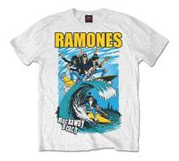 Rock Off officially Licensed Products Ramones Rockaway Beach T-Shirt in Black | Size: 2XL Rock Off officially Licensed Products Black 2XL