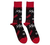 Rock Off officially licensed products Slayer Band Logo Pattern Ankle Socks UK Size 7-11, black, M