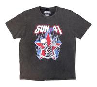 Rock Off officially licensed products Sum 41 All Killer No Filler Skeleton Stone Wash T Shirt M Charcoal