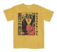 Rock Off officially licensed products System of A Down Reflections Mineral Wash T Shirt S Yellow