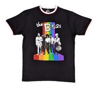 Rock Off officially licensed products The B52's Rainbow Stripes Ringer T Shirt XL