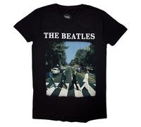 Rock Off officially licensed products The Beatles Abbey Road and Logo T Shirt XL Black