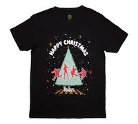 Rock Off officially licensed products The Beatles Christmas Tree Tracks T Shirt M Black