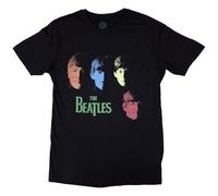 Rock Off officially licensed products The Beatles Colour Faces Logo T Shirt L Black