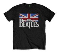 Rock Off officially licensed products The Beatles Drop T Logo and Vintage Flag T Shirt XL Black