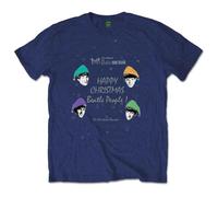 Rock Off officially licensed products The Beatles Happy Christmas T Shirt L Navy